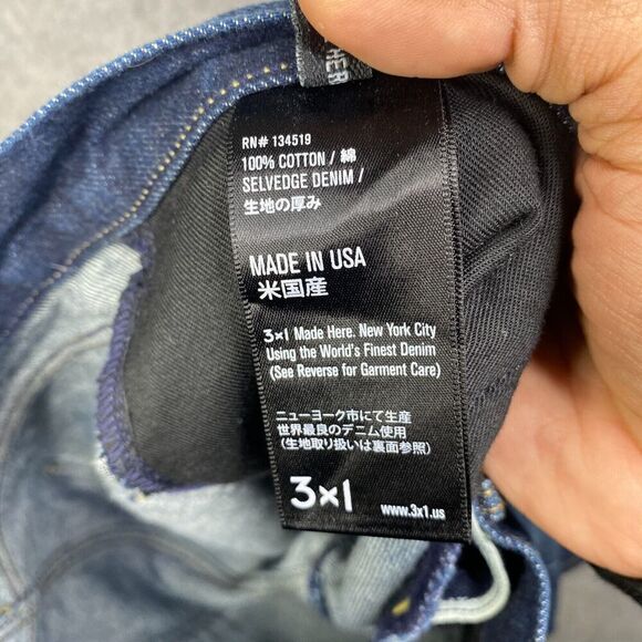 Selvedge Jeans Womens 25 Dark Blue 3X1 NYC Denim Skinny USA Selvedge - Picture 7 of 12